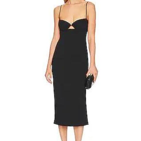 Bardot Vienna Midi Dress in Black - Picture 1 of 3